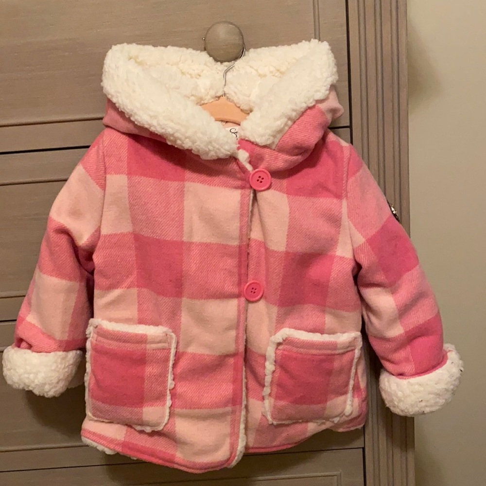 Pink fleece coat